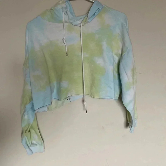 Cali 1850 Sweatshirt Women's Size L Long Sleeve Studio Yoga Crop Top Hoodies - Picture 1 of 3